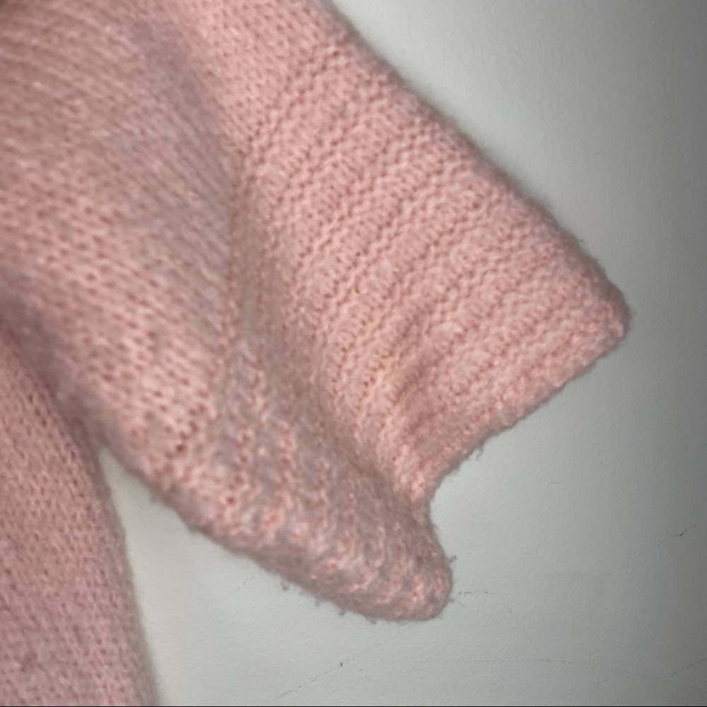 O.Z.O.C Baby Pink Heavy Knit Cardigan Sweater - Picture 6 of 7